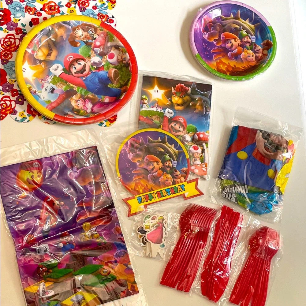 Super Mario Party Supplies Set - Red and Yellow